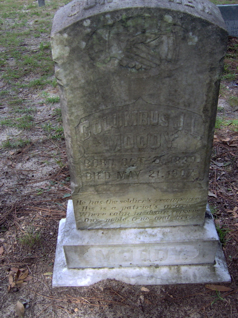 Headstone for Moody, Columbus J. L.